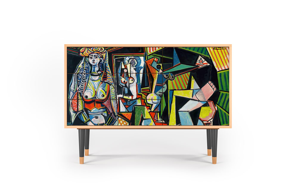 Buffet  multicolore 3 tiroirs et 1 porte L 115 cm