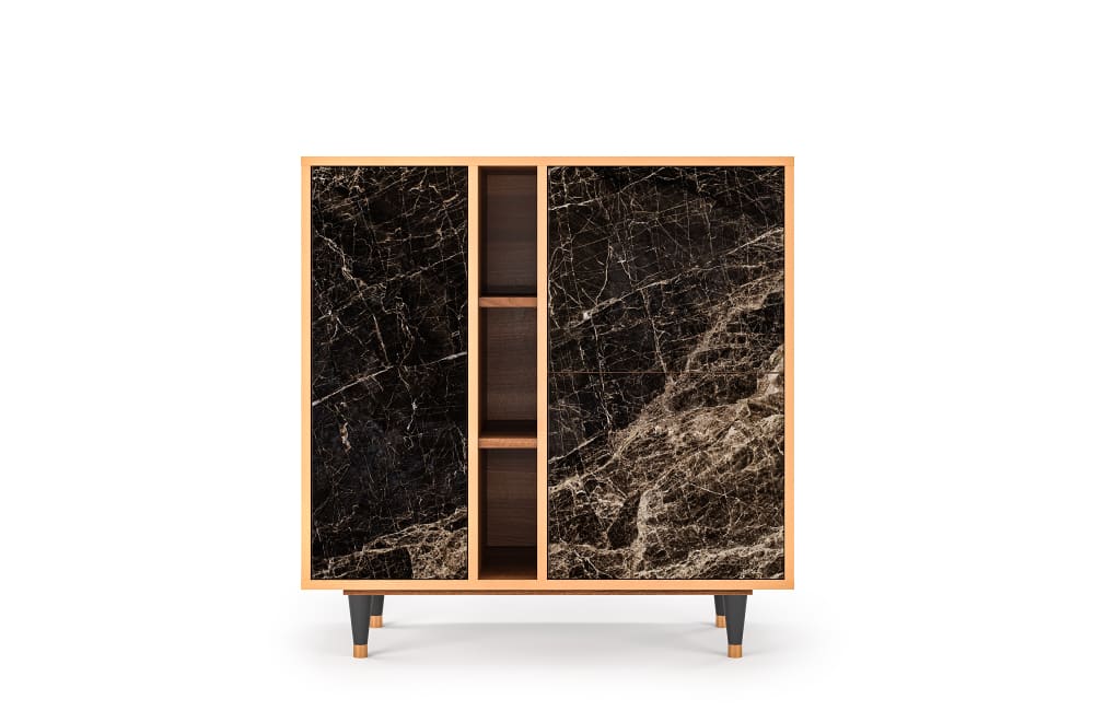 Buffet  noir 3 portes L 94 cm