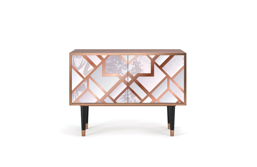 Buffet bas  rose clair 2 portes L 94 cm