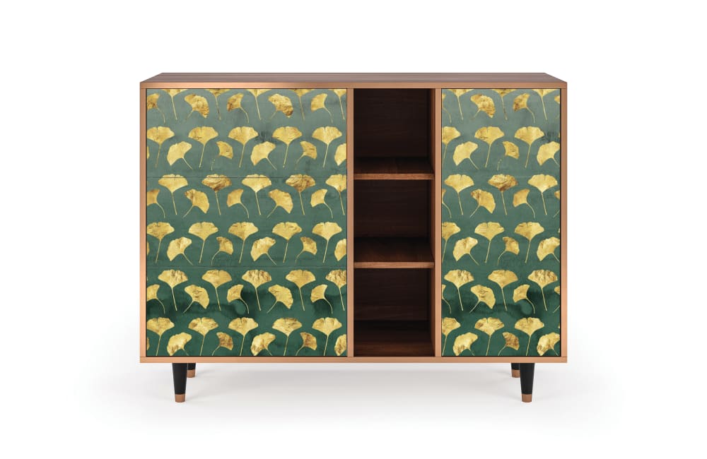 Buffet  vert et jaune 3 tiroirs et 1 porte L 125 cm