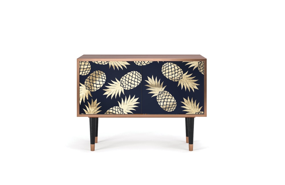 Buffet bas  bleu et jaune 2 portes L 94 cm