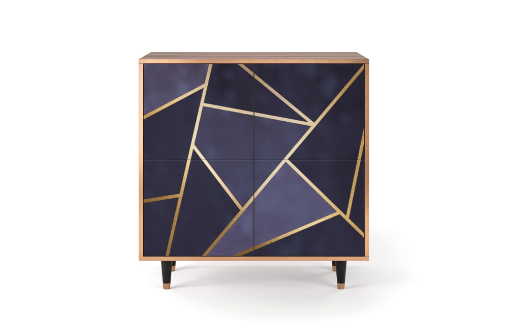 Buffet  bleu 4 portes L 94 cm