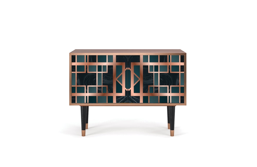 Buffet bas  bleu-vert 2 portes L 94 cm