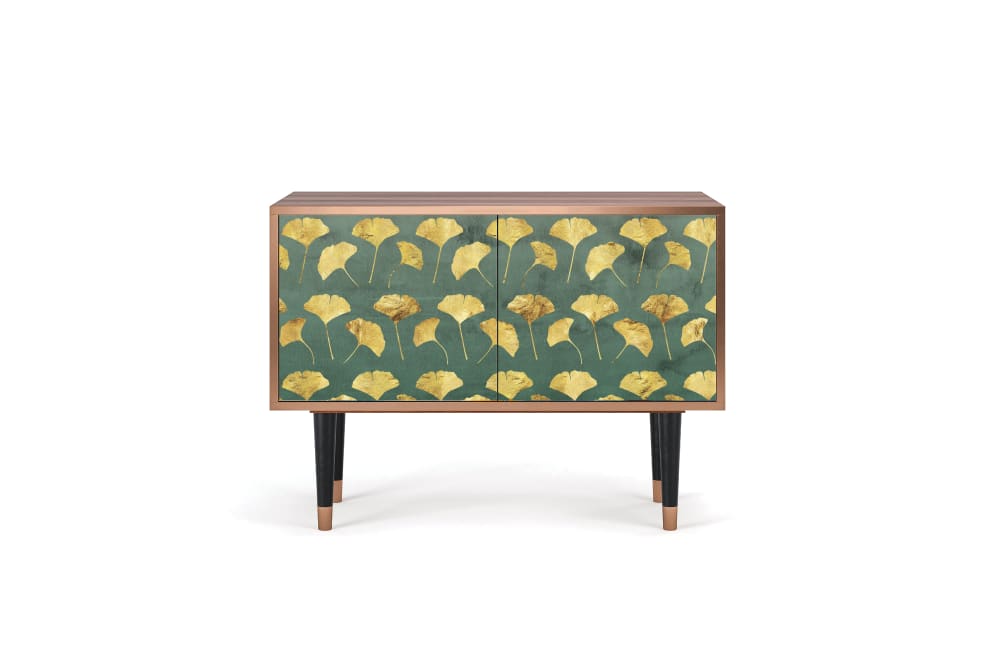 Buffet bas  vert et jaune 2 portes L 94 cm