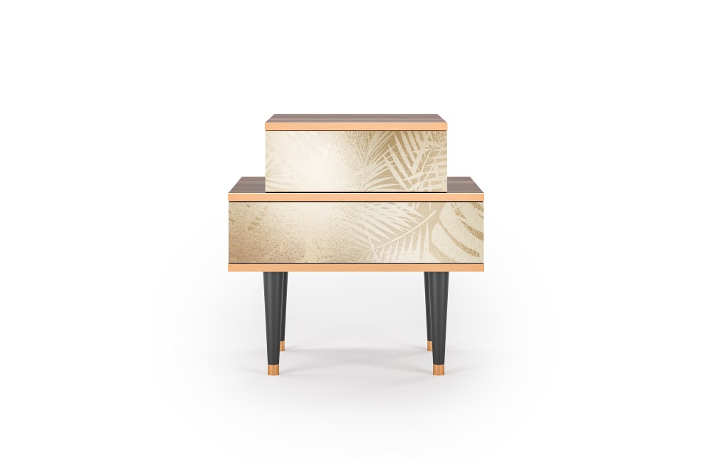 Table de chevet sable 2 tiroirs L 58 cm