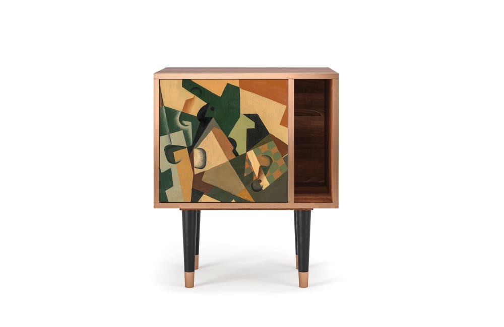 Table de chevet multicolore 1 porte L 58 cm