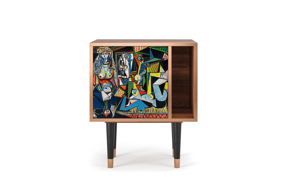 Table de chevet multicolore 1 porte L 58 cm