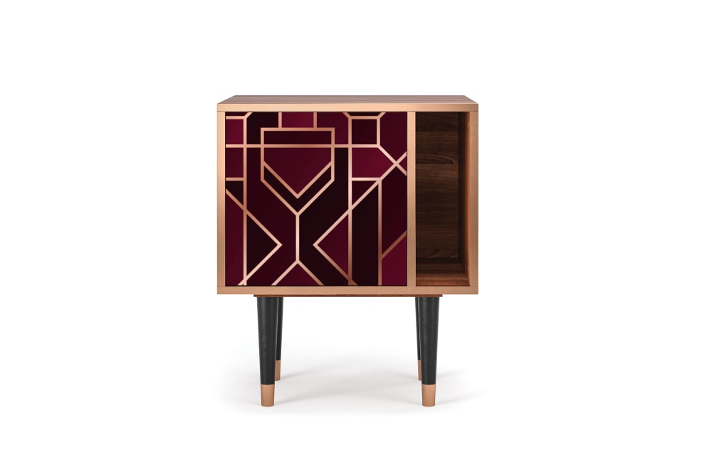 Table de chevet bordeaux 1 porte L 58 cm