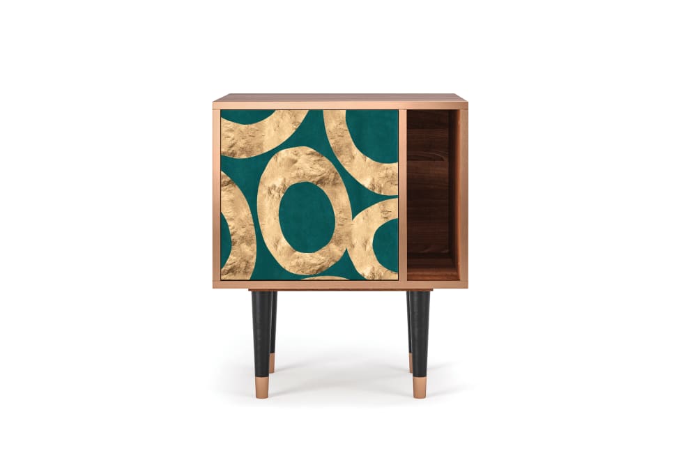 Table de chevet bleu-vert 1 porte L 58 cm