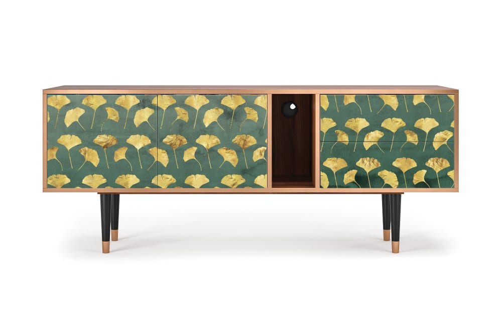 Meuble TV  vert et jaune 2 tiroirs et 2 portes L 170 cm