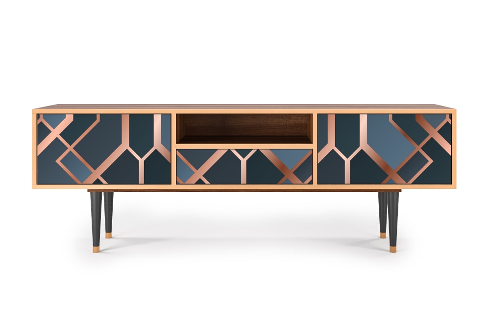 Meuble TV  bleu-vert 1 tiroir et 2 portes L 170 cm