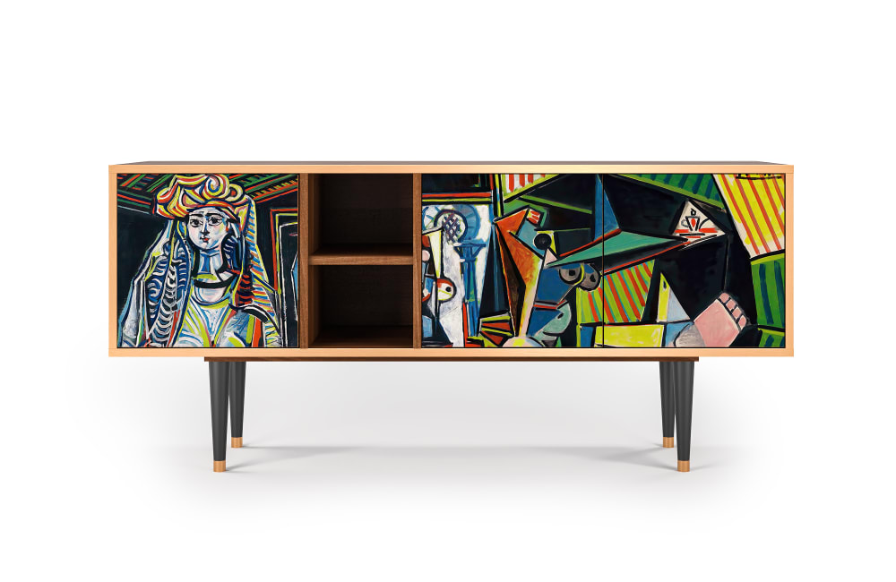 Meuble TV  multicolore 3 tiroirs L 150 cm