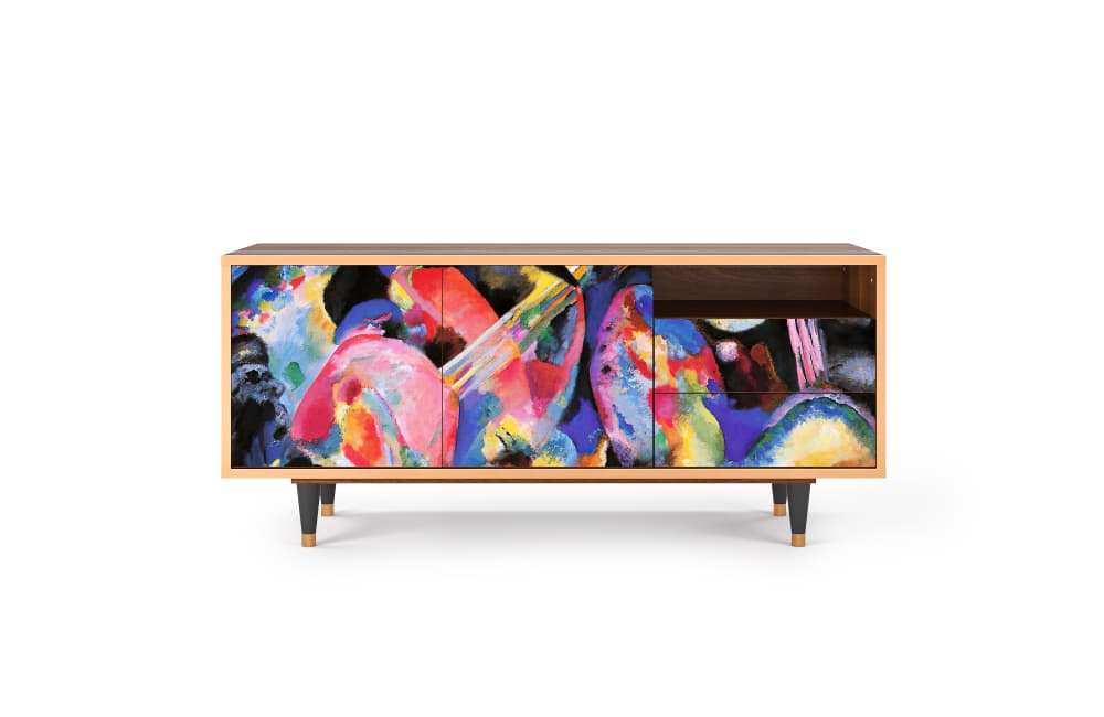 Meuble TV  multicolore 2 tiroirs et 2 portes L 125 cm