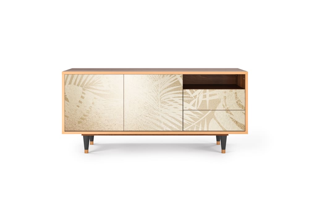 Meuble TV  sable 2 tiroirs et 2 portes L 125 cm