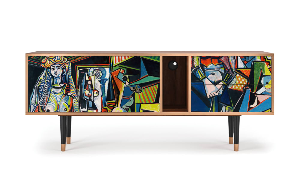 Meuble TV multicolore 2 tiroirs et 2 portes L 170 cm