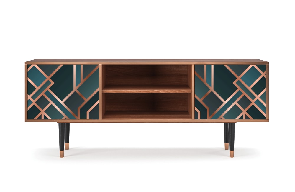 Meuble TV  bleu-vert 2 portes L 170 cm