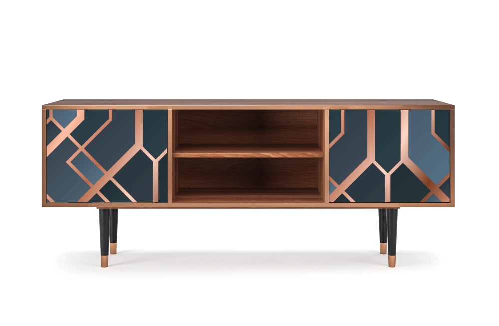 Meuble TV  bleu-vert 2 portes L 170 cm