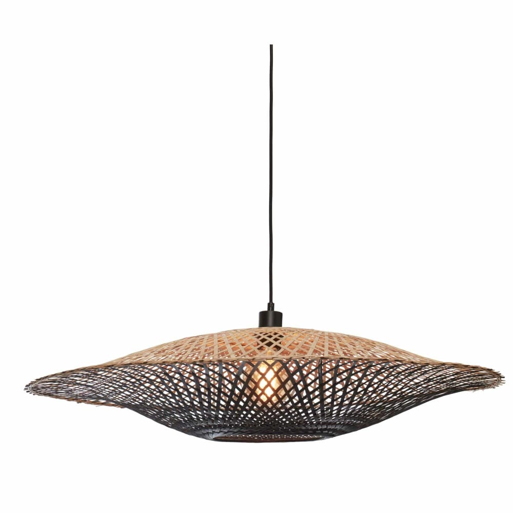 Good & Mojo Hängeleuchte aus Bambus, schwarz, Ø87cm style modern - Bambus