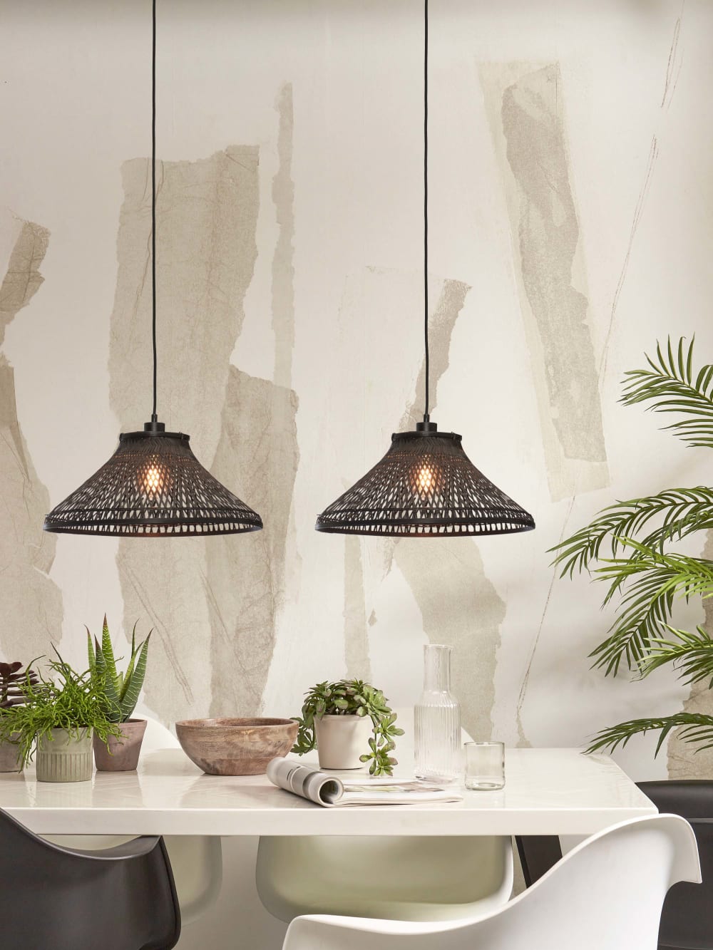 Suspension bambou noir ø45cm — vue 4