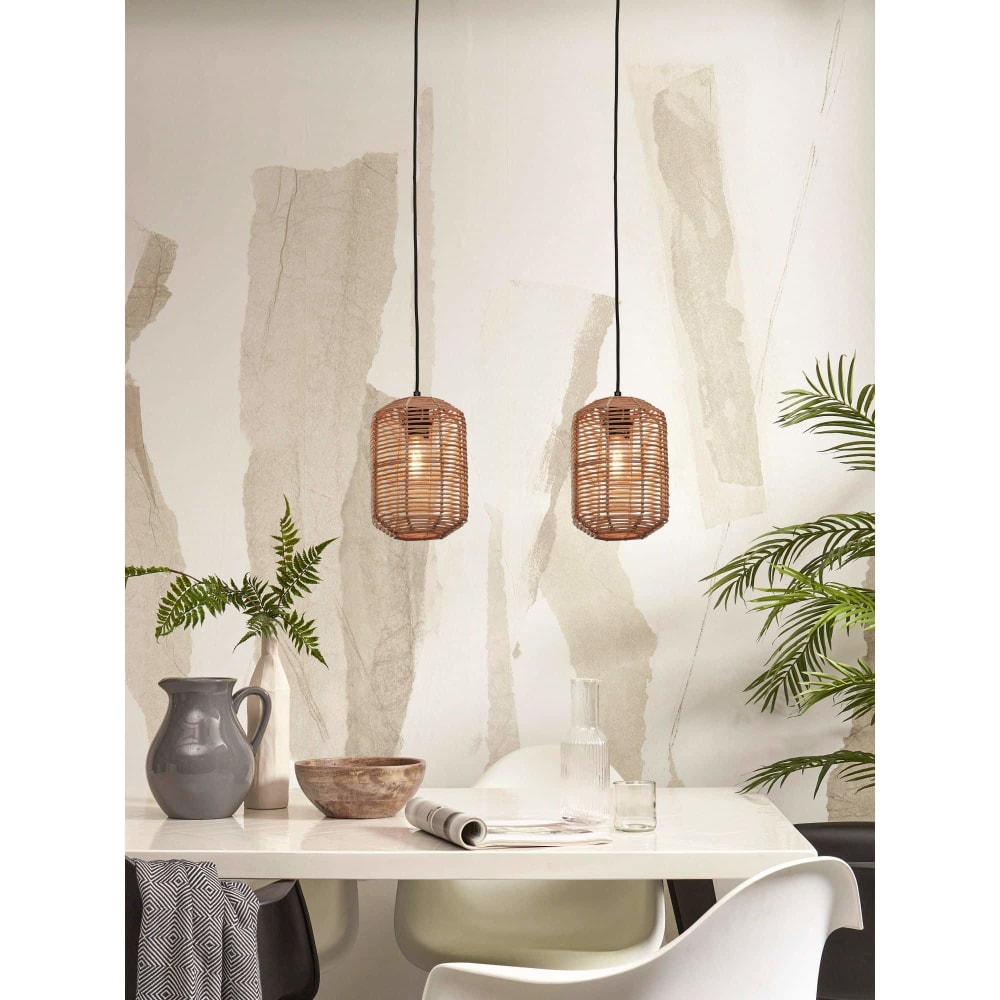 Hängeleuchte aus Rattan, braun, Ø18cm - Maisons Du Monde