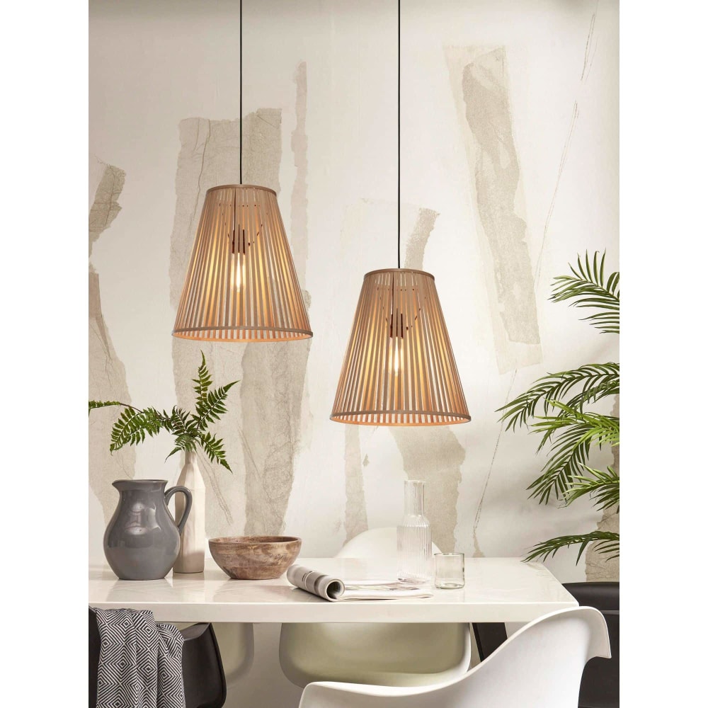Suspension bambou brun 40x40x42cm — vue 3