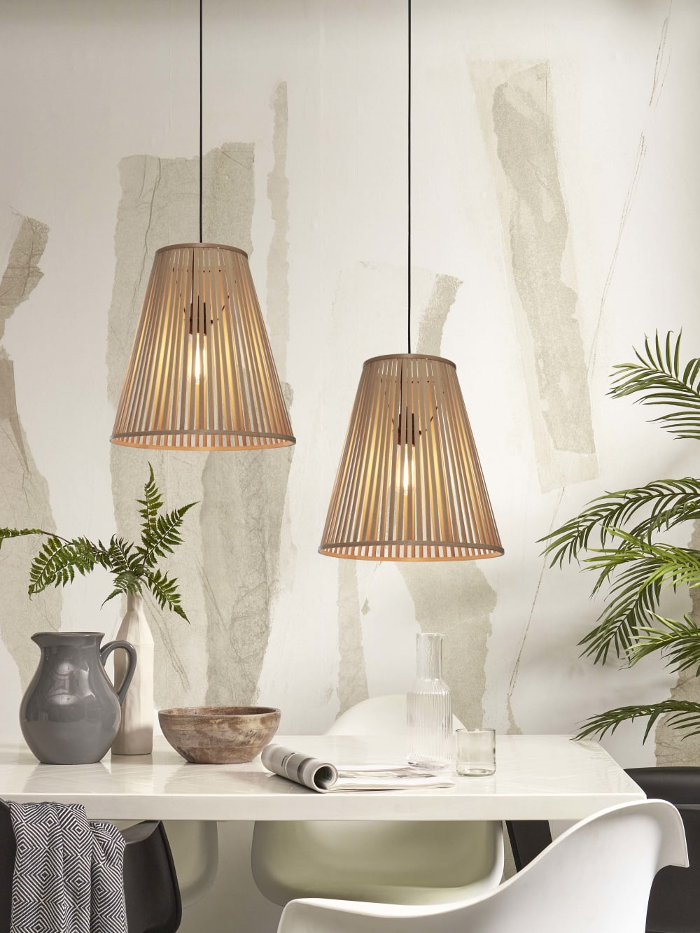 Suspension bambou brun 40x40x42cm — vue 4