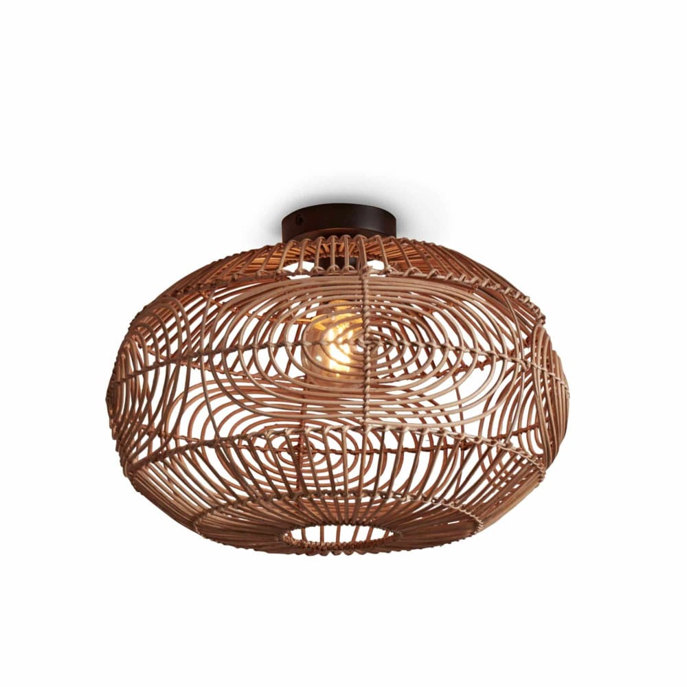 Good & Mojo Deckenleuchte aus Rattan, braun, Ø48cm style modern - Rattan