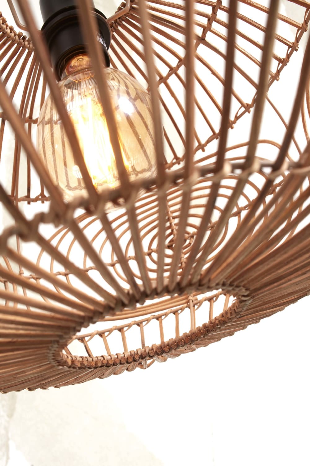 Plafonnier rotin brun ø48cm — vue 4