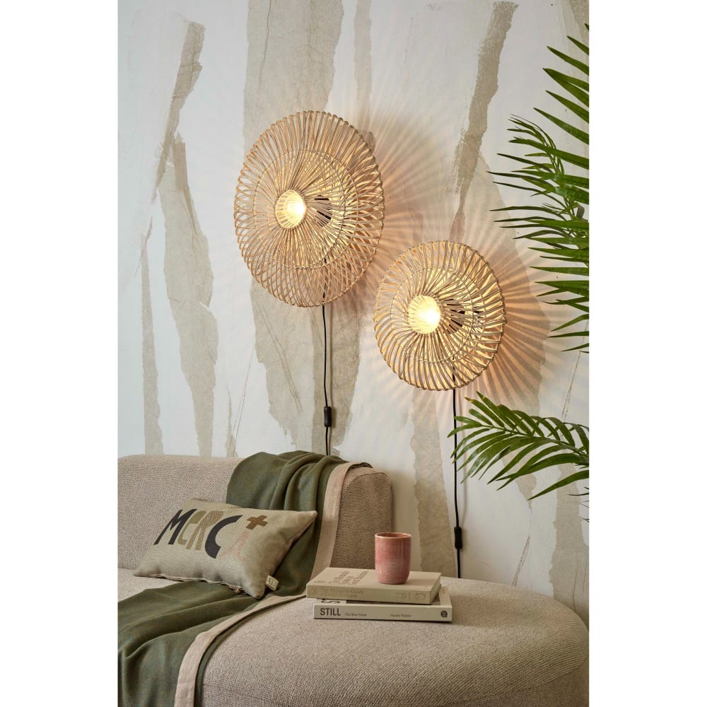 Suspension rotin blanc ø55cm - Maisons du Monde