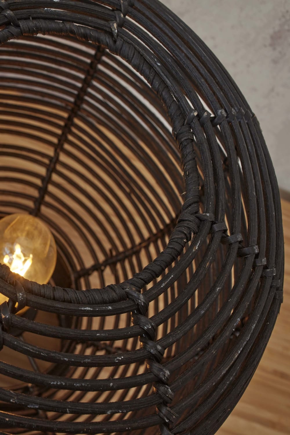 Suspension rotin noir ø27cm — vue 4