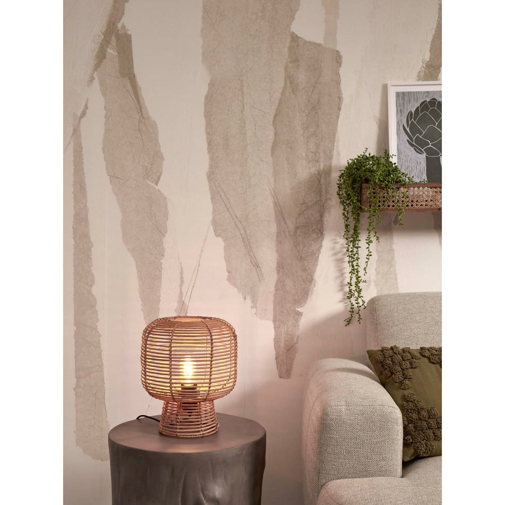 Suspension rotin brun ø27cm — vue 3