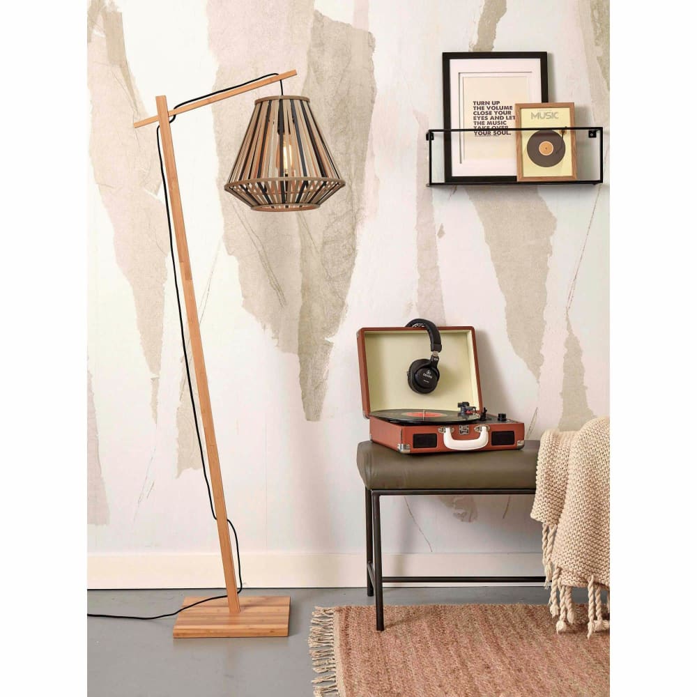 Lampadaire bambou brun 57x30x150cm — vue 3
