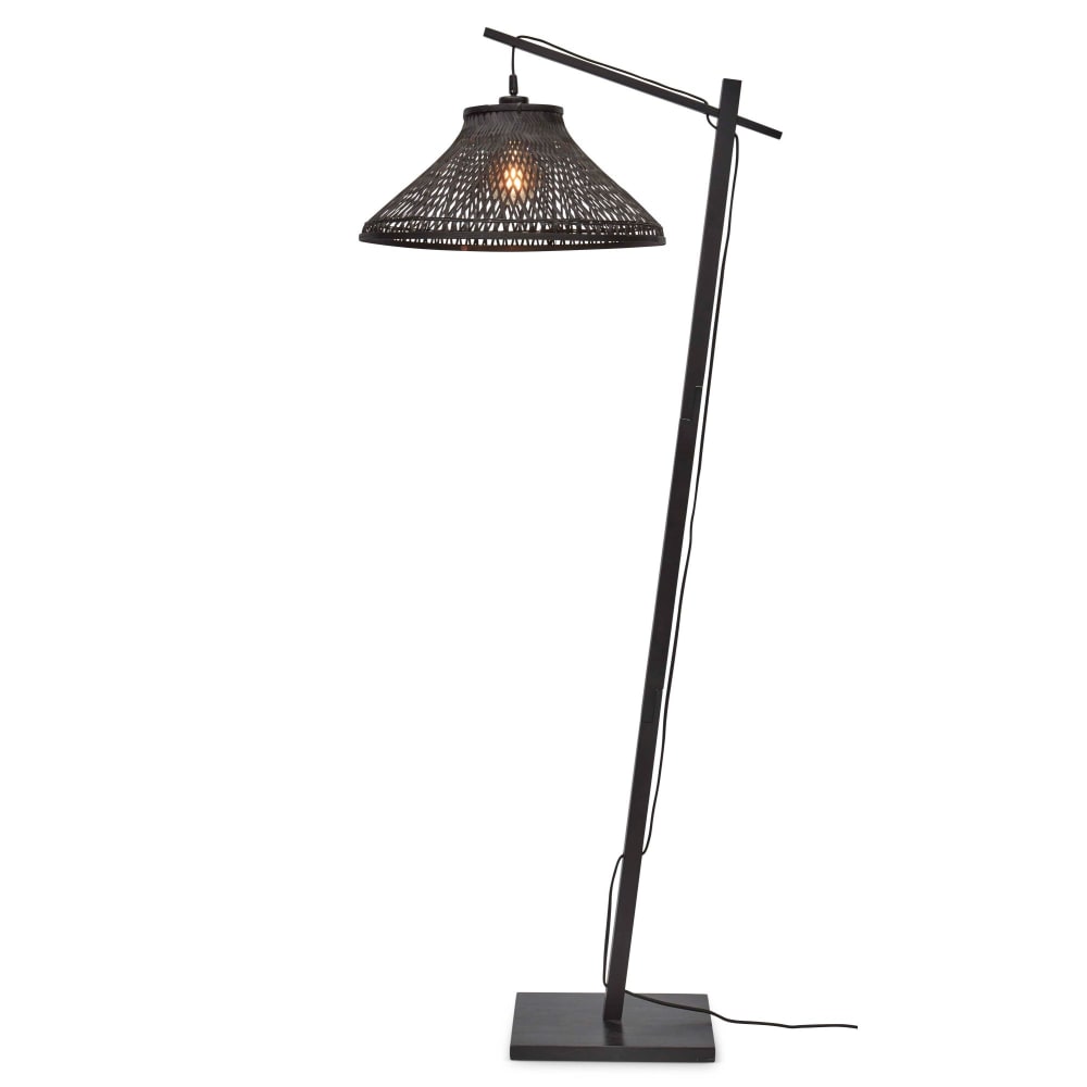 Lampadaire bambou noir Ø45cm