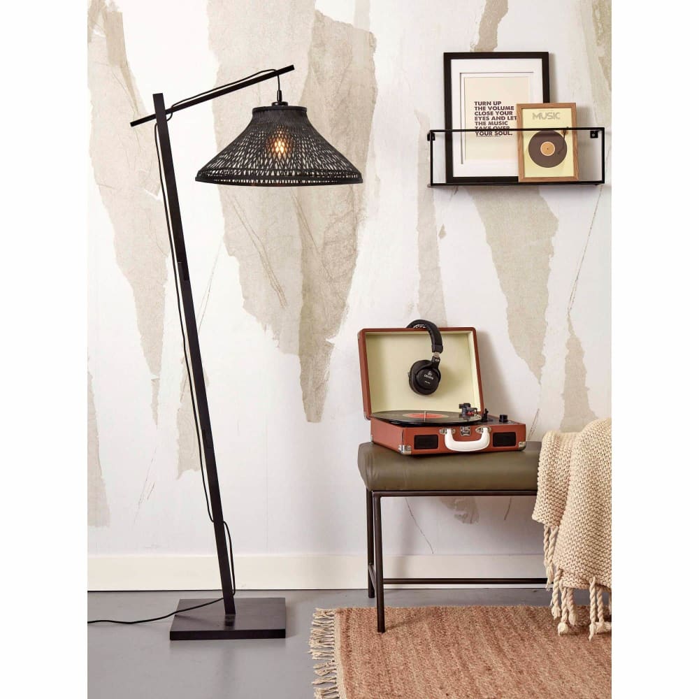 Lampadaire bambou noir ø45cm — vue 3