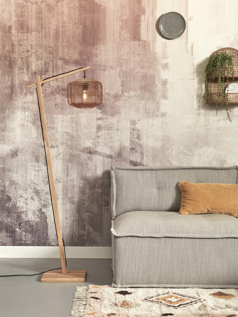 Lampadaire rotin brun ø25cm — vue 4