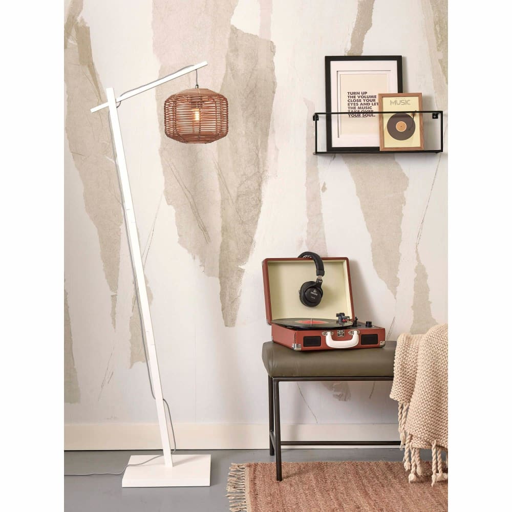 Lampadaire rotin brun ø25cm - Maisons du Monde