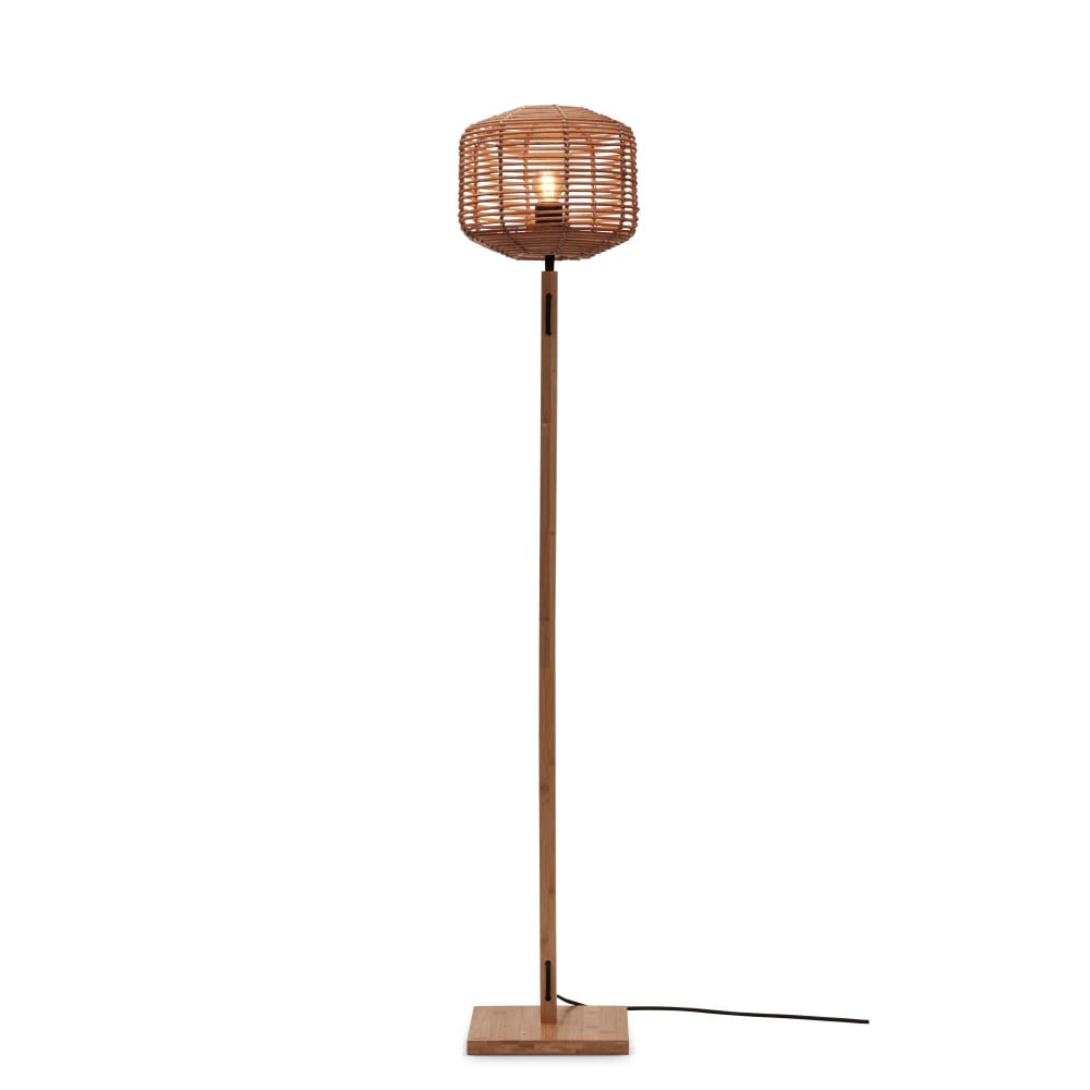 Lampadaire rotin brun Ø25cm