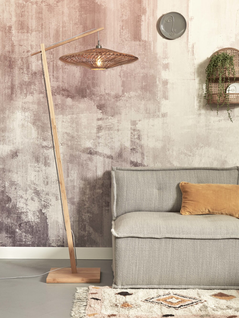 Suspension rotin brun ø55cm — vue 4