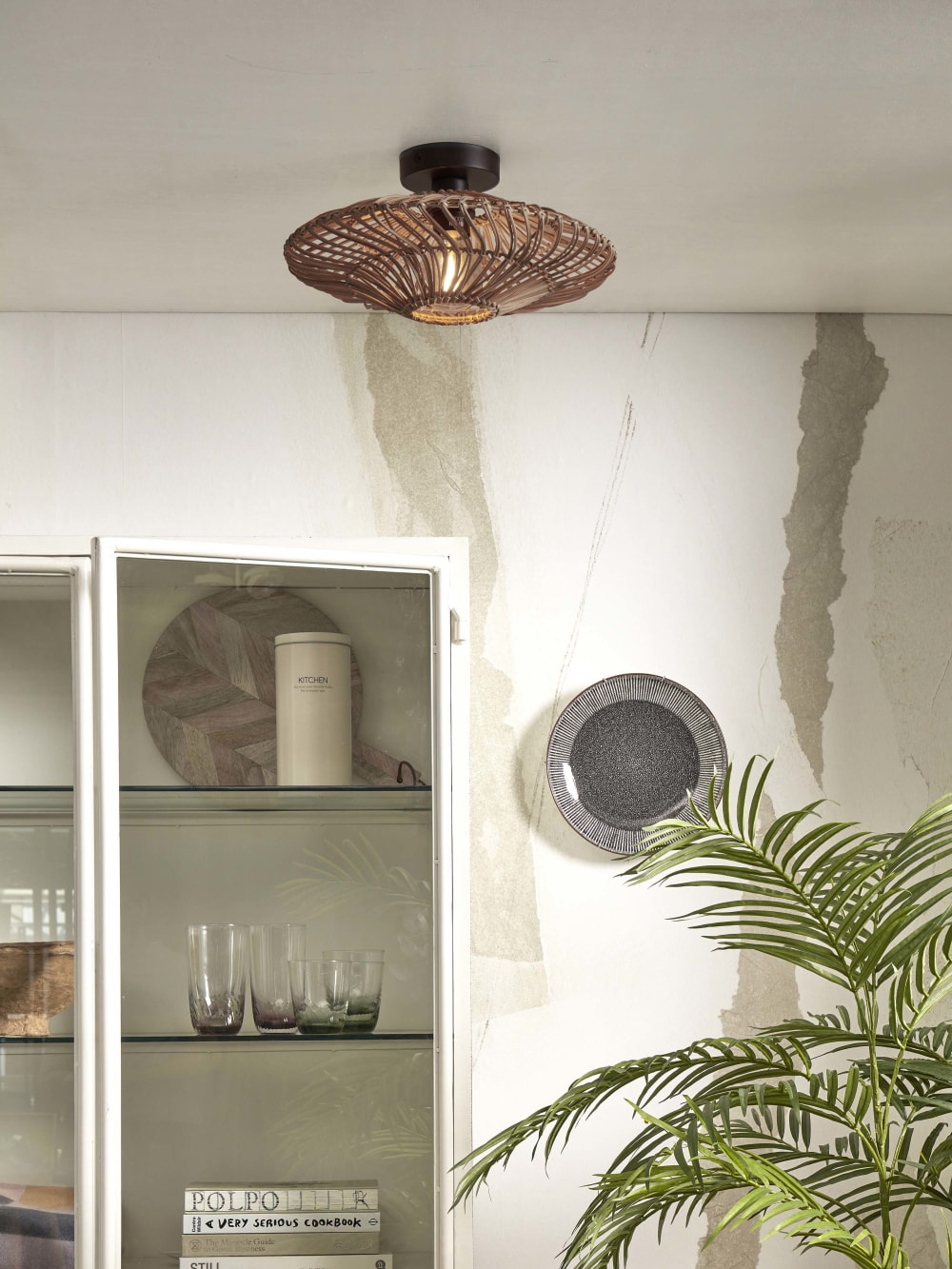 Suspension rotin brun ø40cm — vue 4