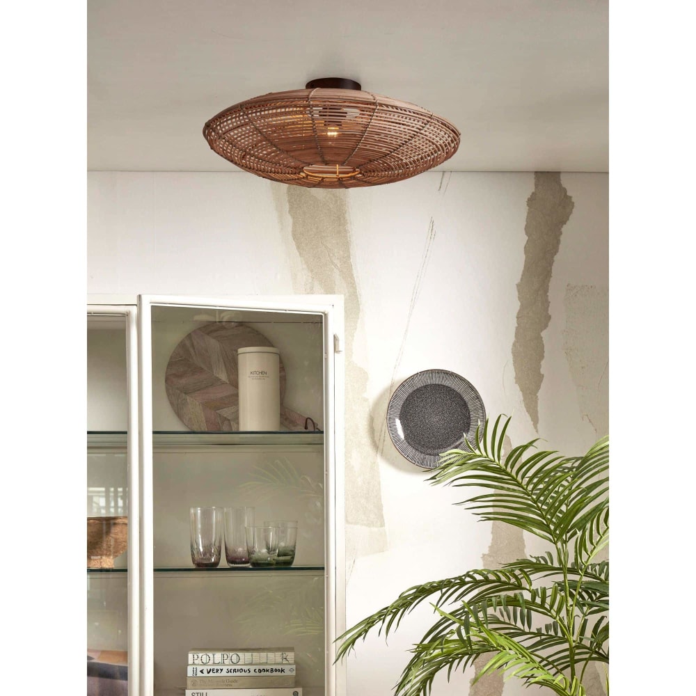 Deckenleuchte aus Rattan, braun, Ø55cm - Maisons Du Monde
