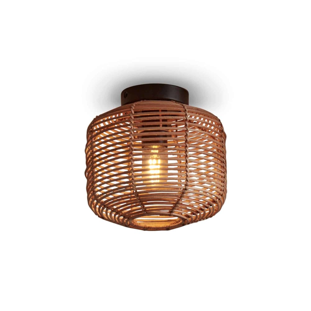 Good & Mojo Deckenleuchte aus Rattan, braun, Ø25cm style modern - Rattan