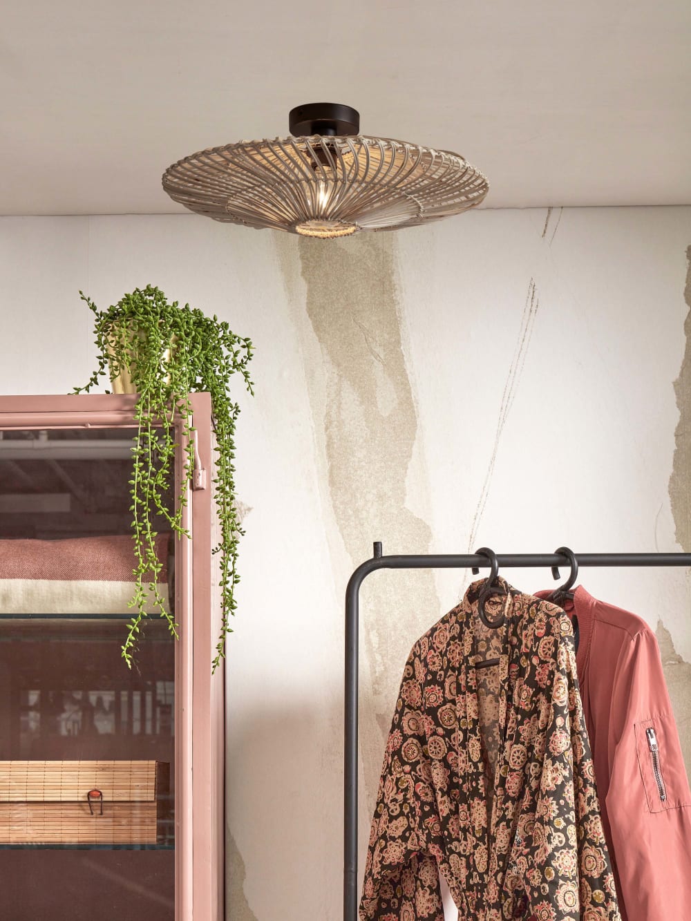 Suspension rotin blanc ø55cm — vue 4