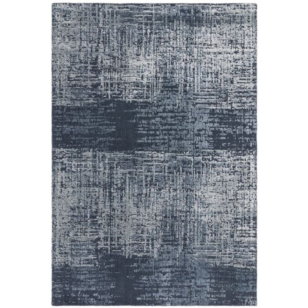 Tapis de salon en laine bleu 120x170 cm