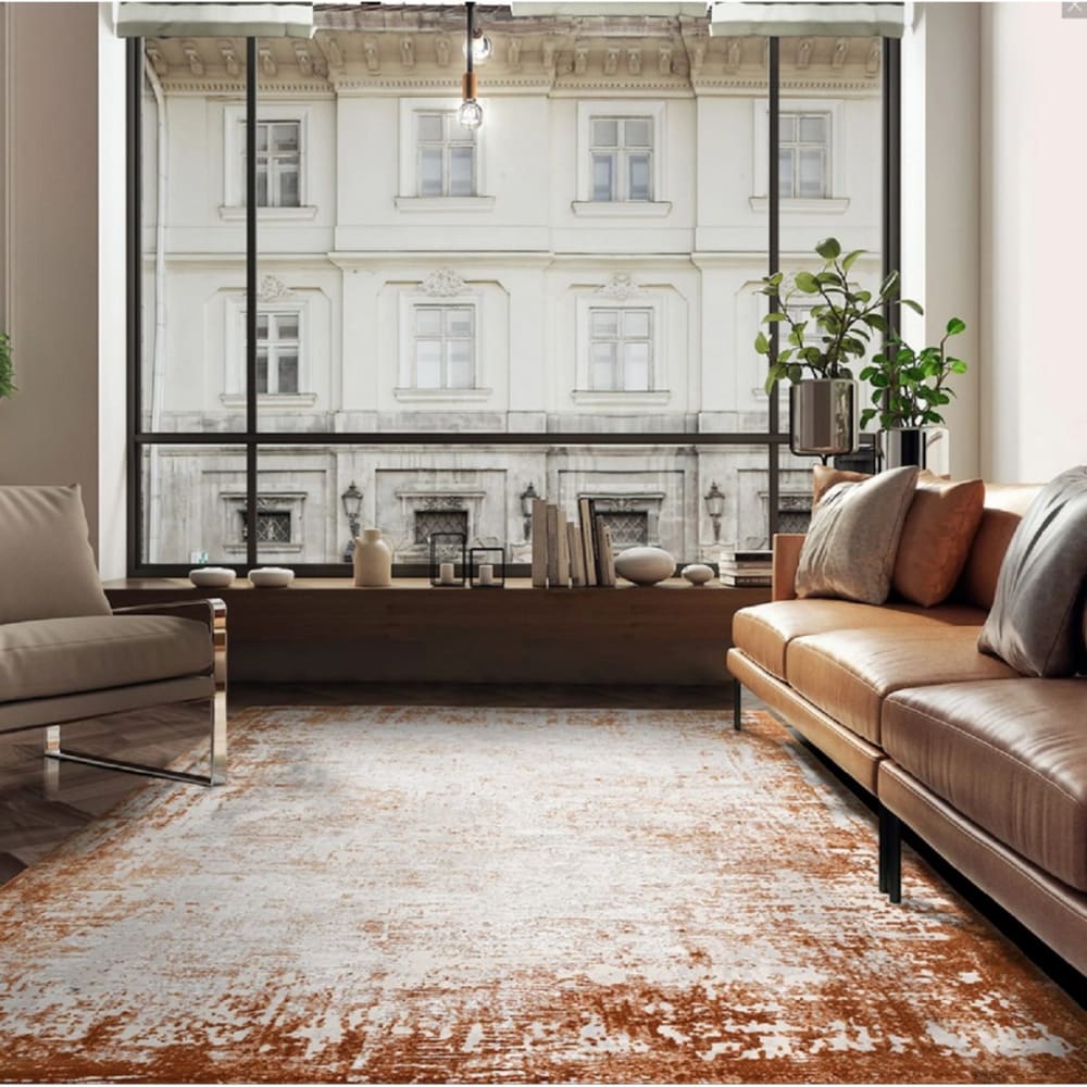 Tapis de salon moderne orange 120x170 cm - Maisons du Monde