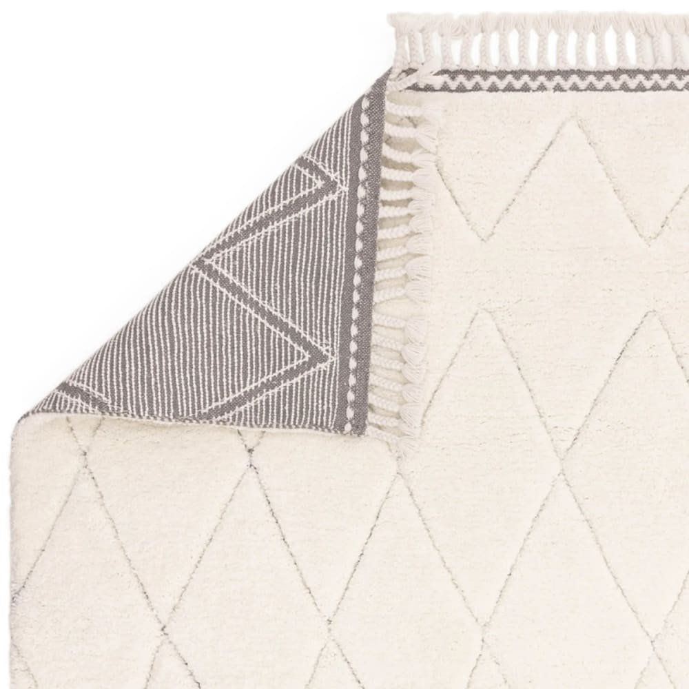 Tapis de salon en microfibre blanc cassé 120x170 cm - Maisons du Monde