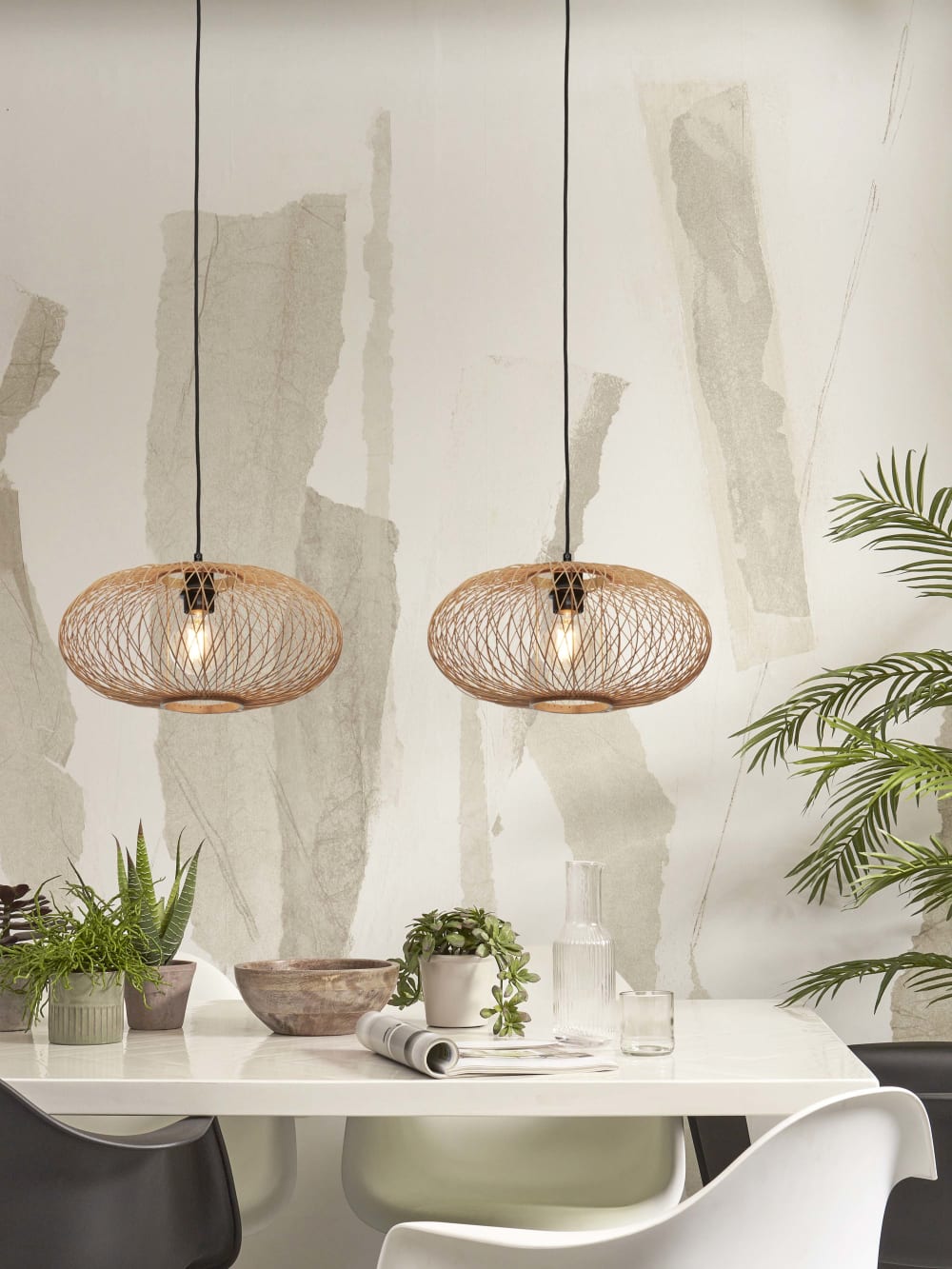 Suspension bambou brun ø40cm — vue 4