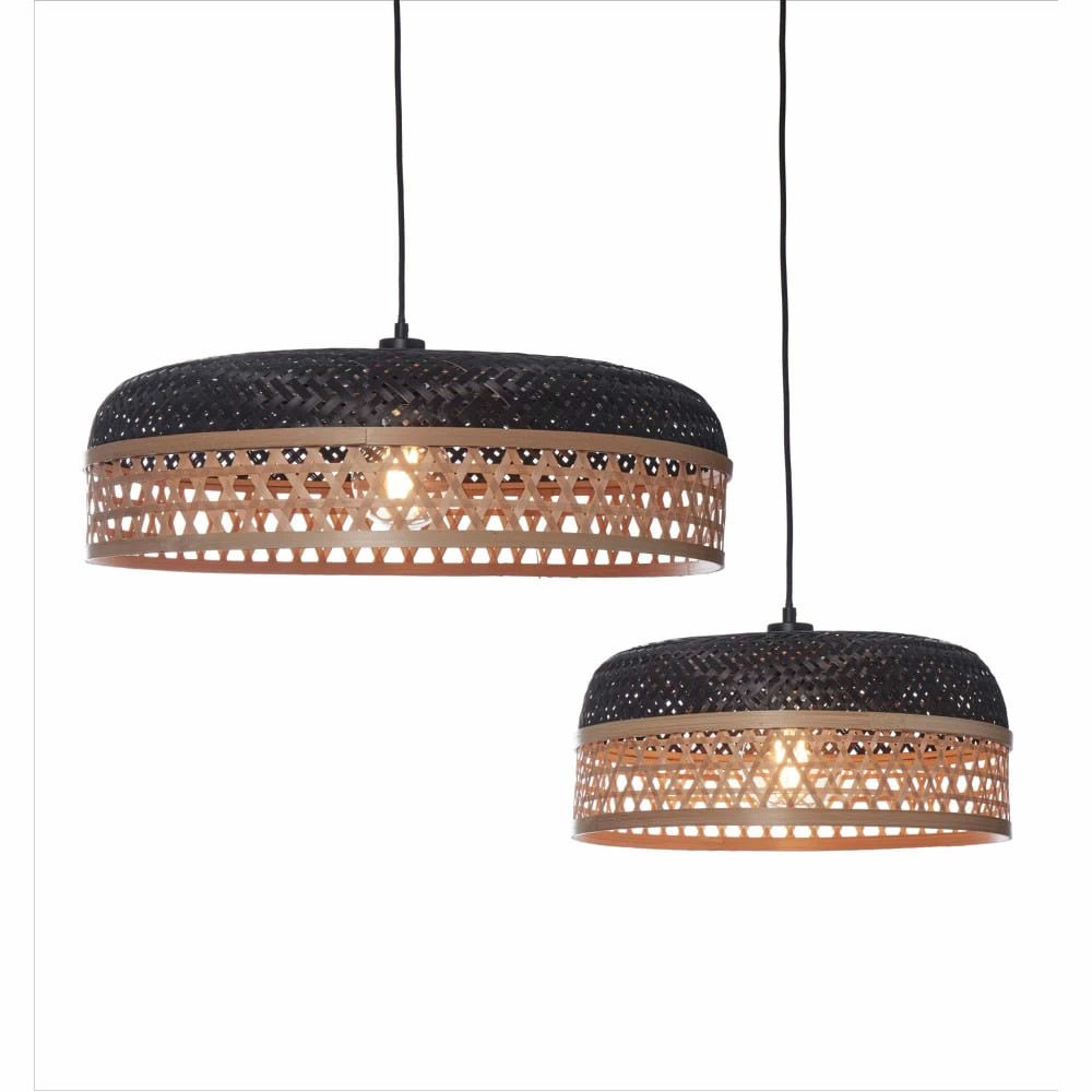 Suspension bambou naturel/noir,