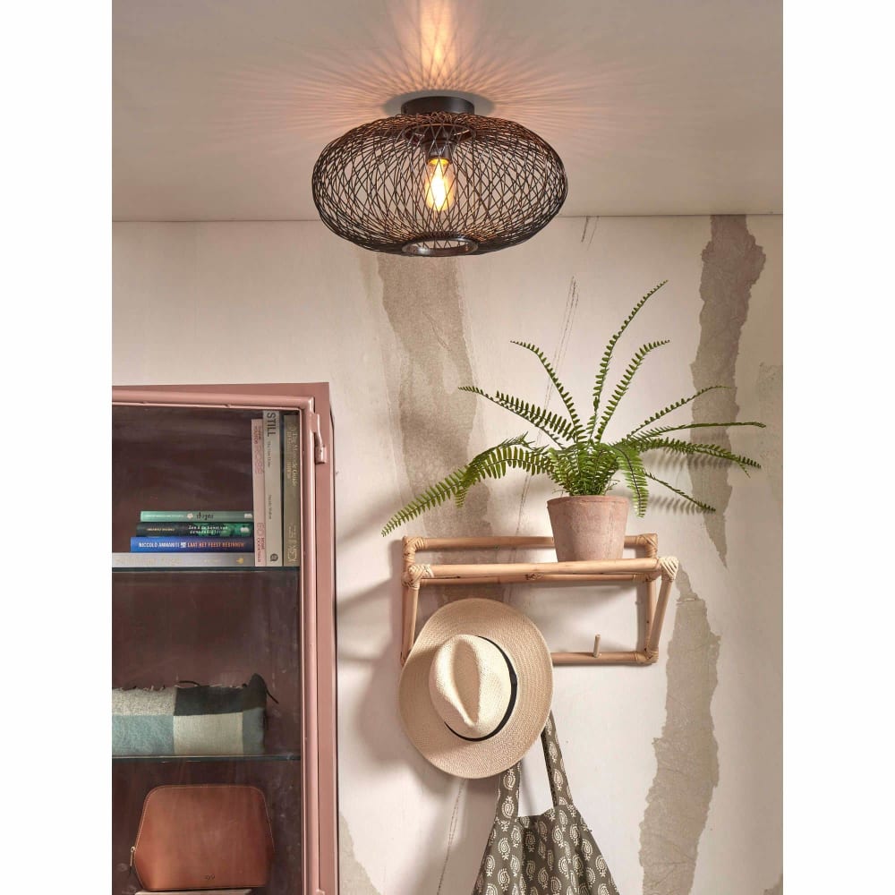 Plafonnier bambou noir ø40cm — vue 3