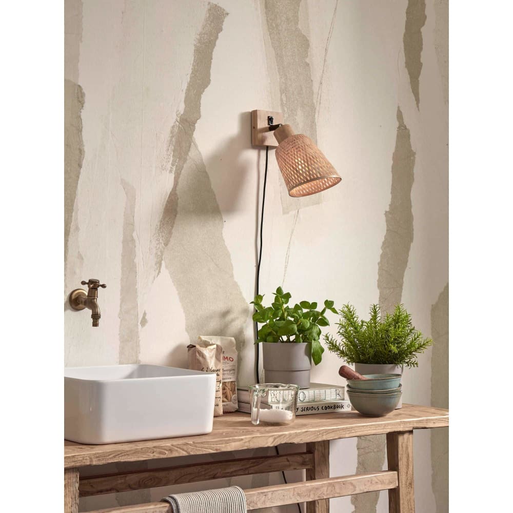 Wandlampe aus Bambus, braun, Ø15cm - Maisons Du Monde
