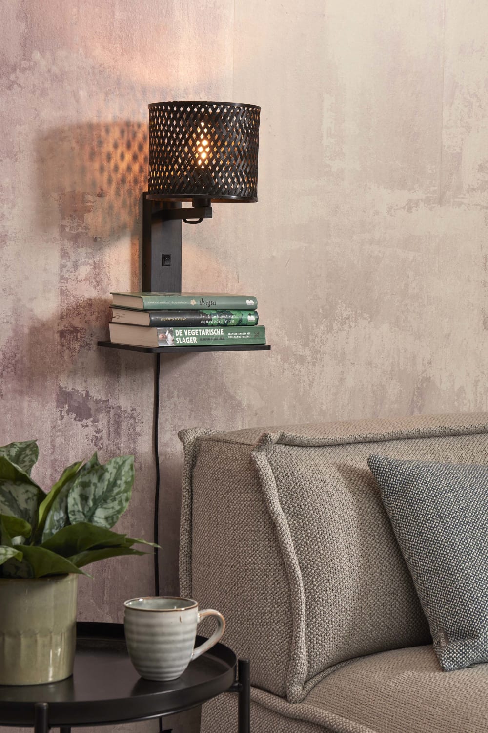 Applique bambou noir, h. 52cm